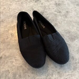 Black Canvas Slip-Ons memory foam